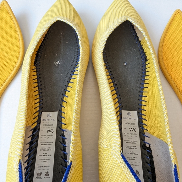 Rothy's Sunshine Yellow 'The Point' women's flats shoes - Picture 12 of 16
